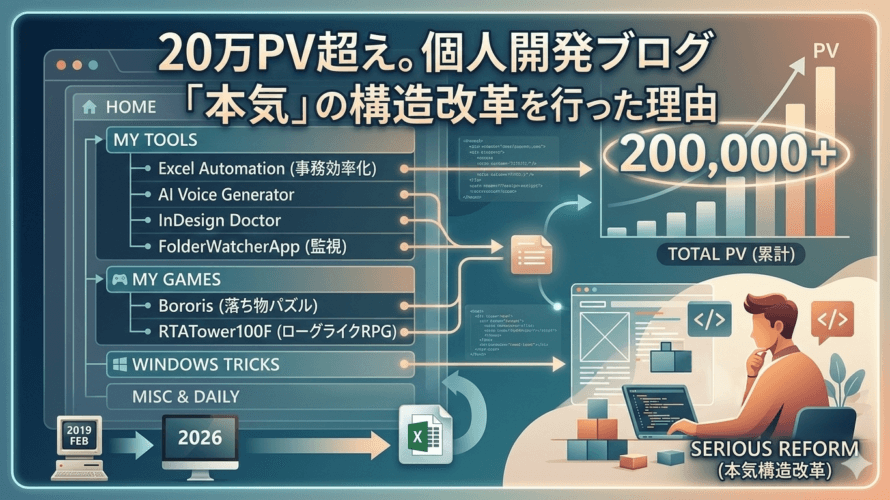 累計20万PVを超えて。個人開発ブログが「本気」の構造改革を行った理由